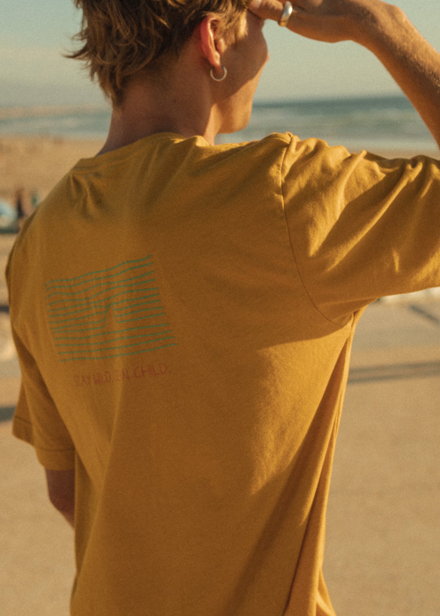 Stay Wild Illustrated Yellow T-shirt