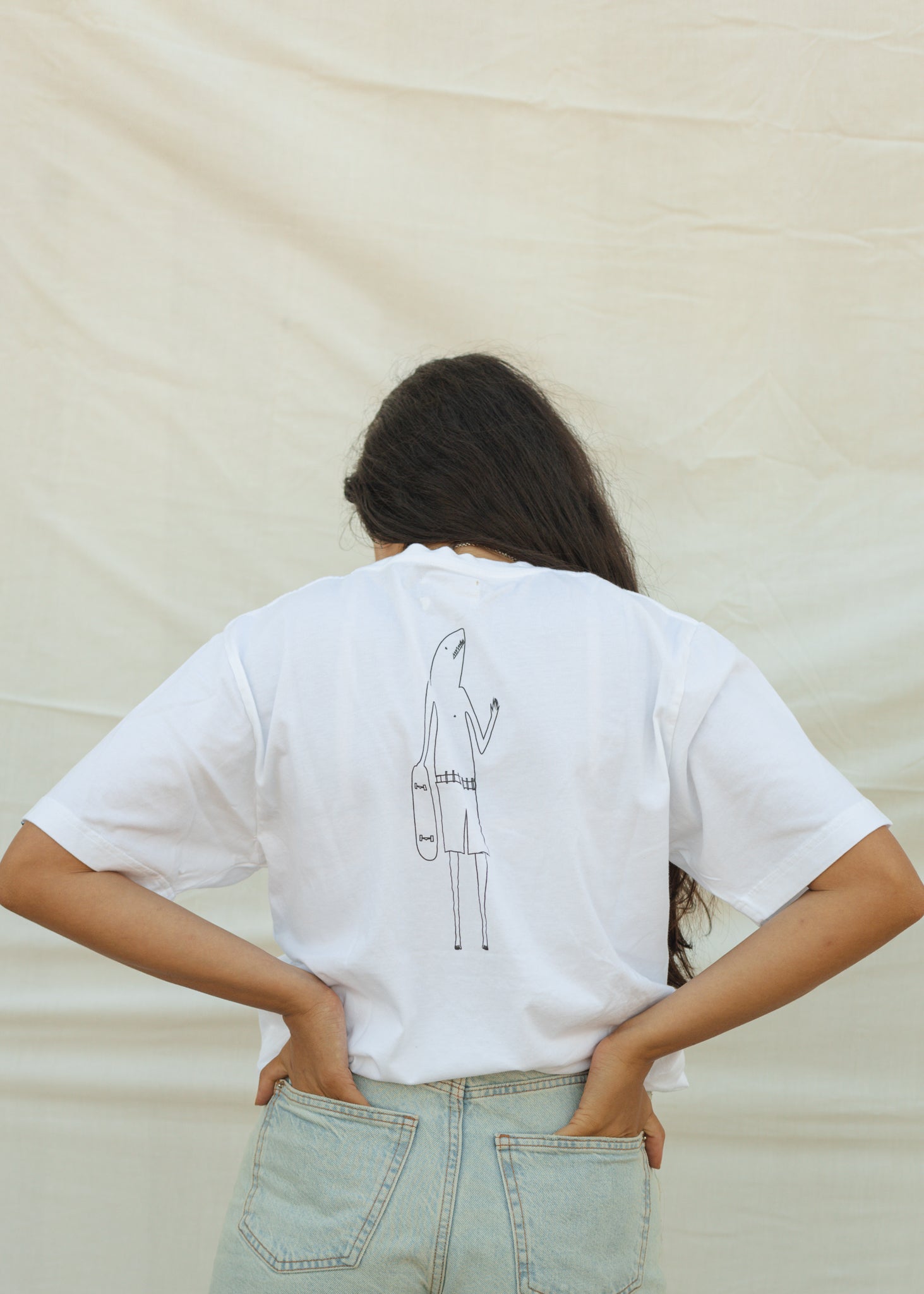 Tony Shark Illustrated White T-Shirt