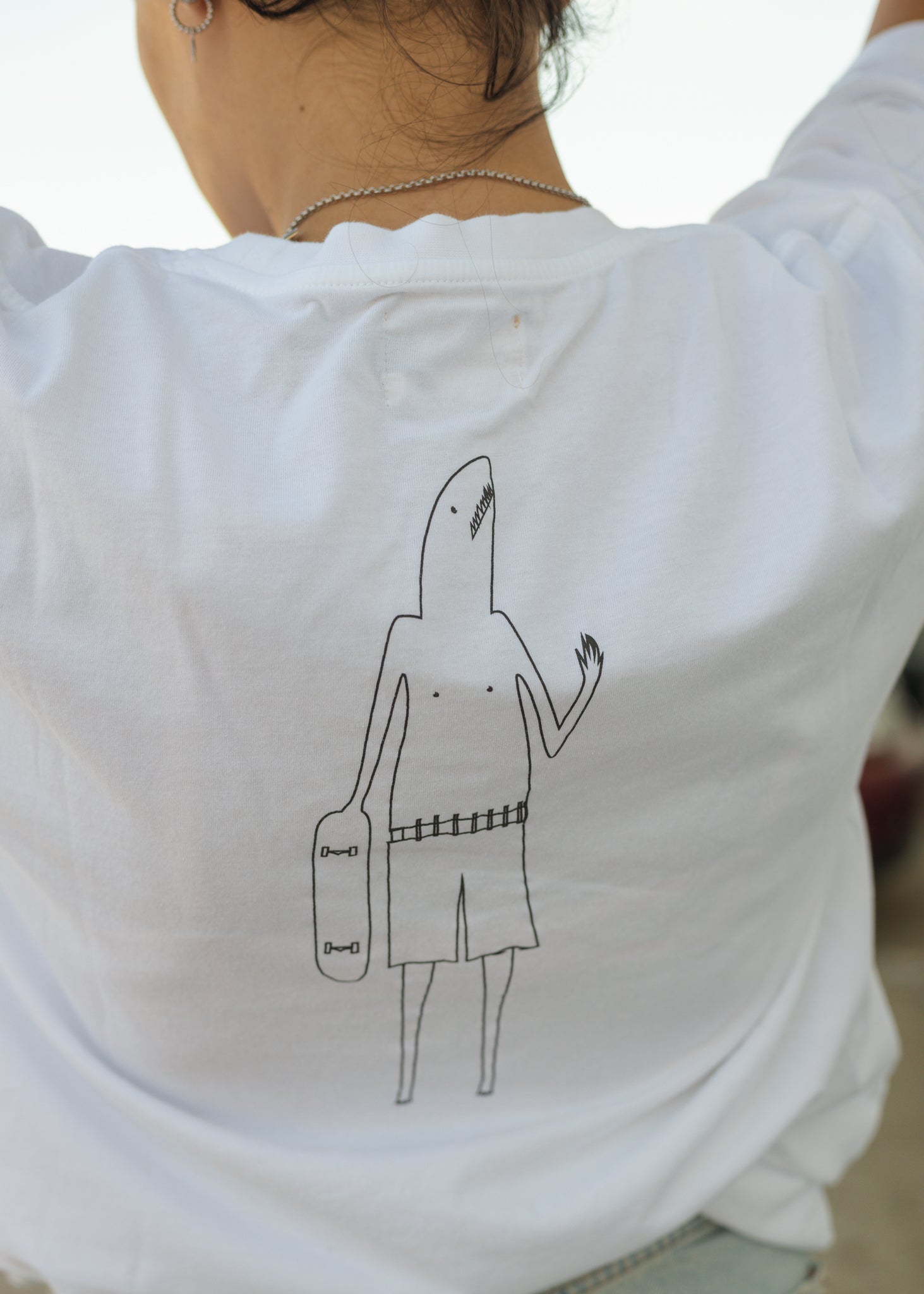 Tony Shark Illustrated White T-Shirt