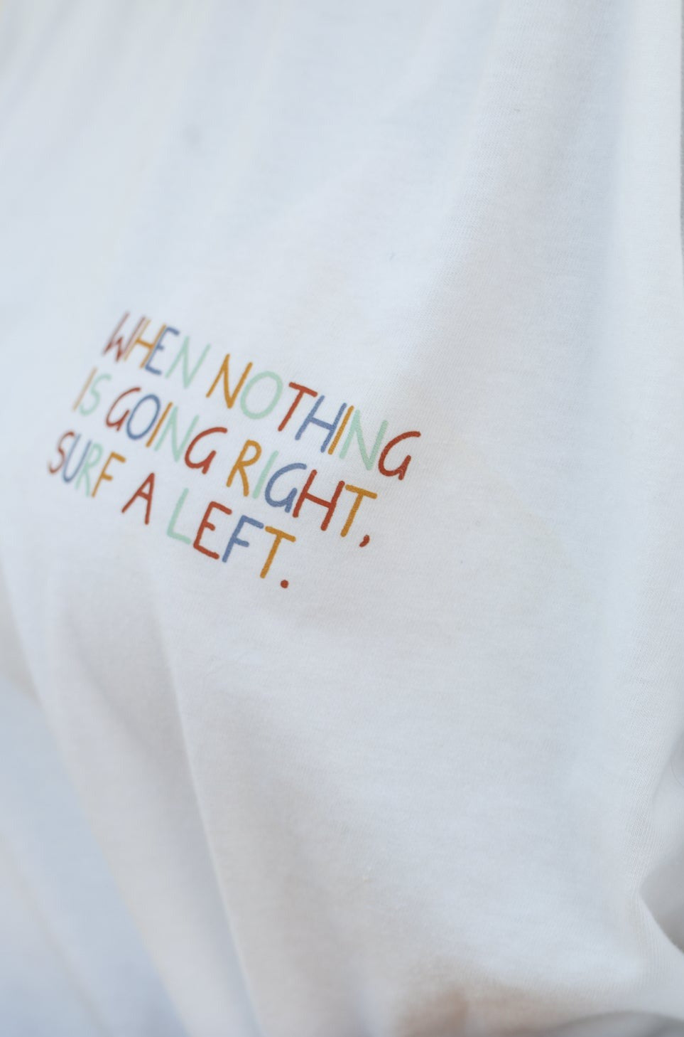 Illustrated Surf a Left White T-shirt