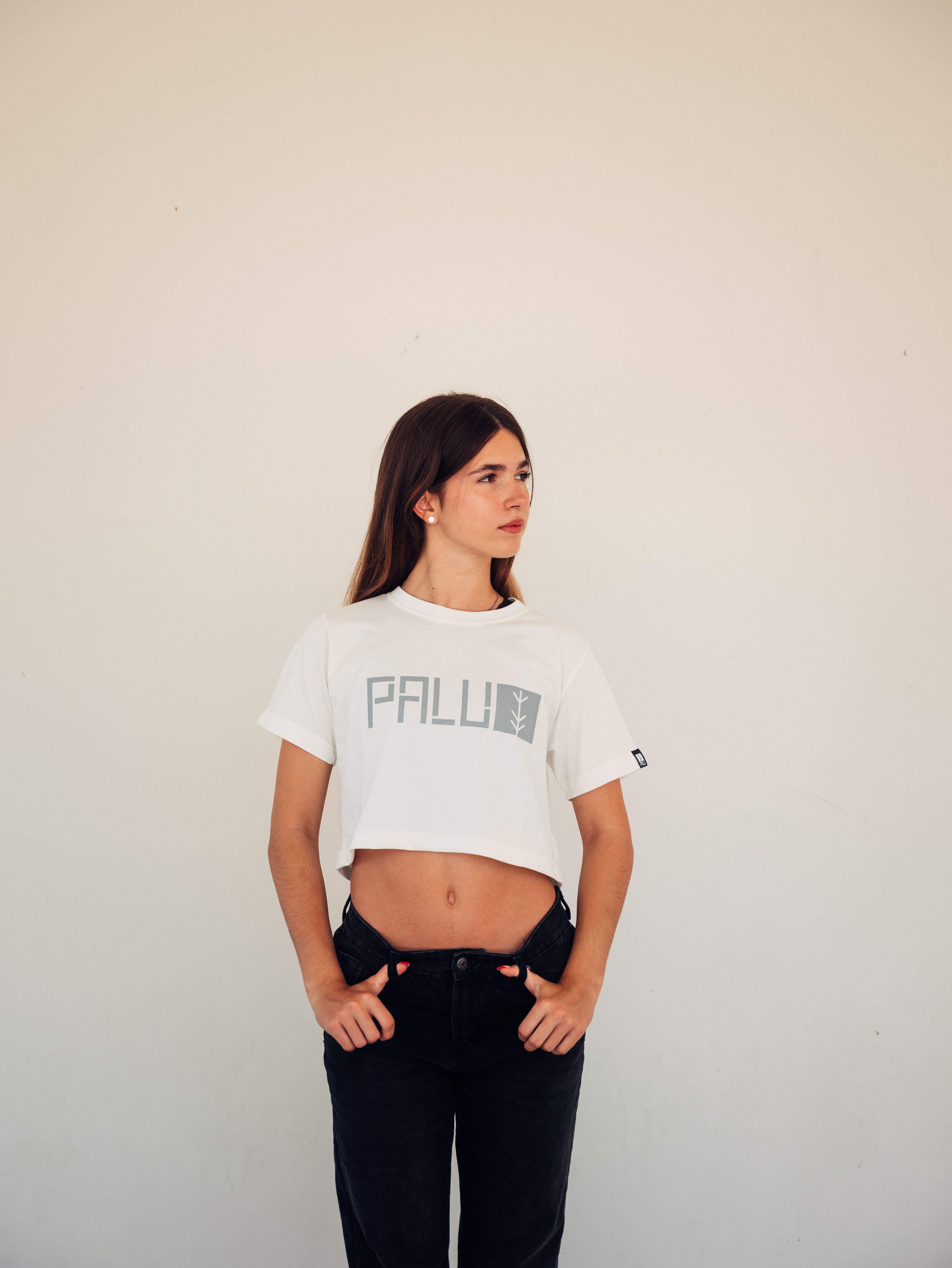 UPCYCLING TEE WHITE AND GREY