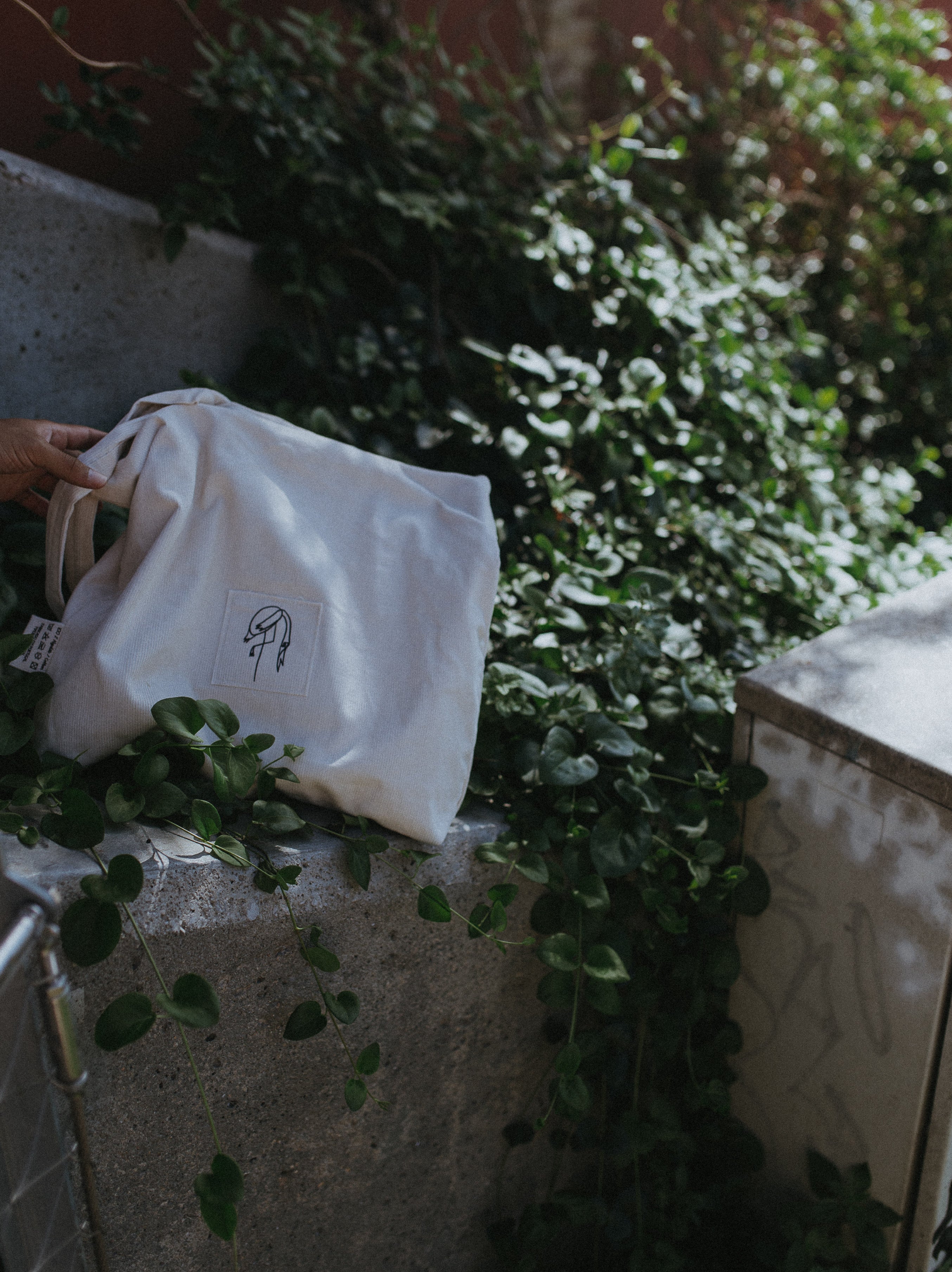 Big White Bombazine Tote Bag