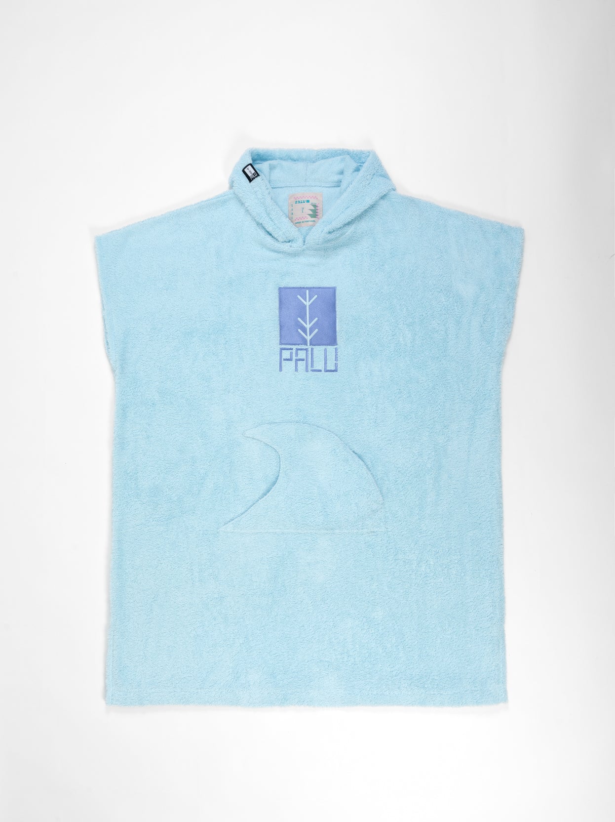 blue poncho front