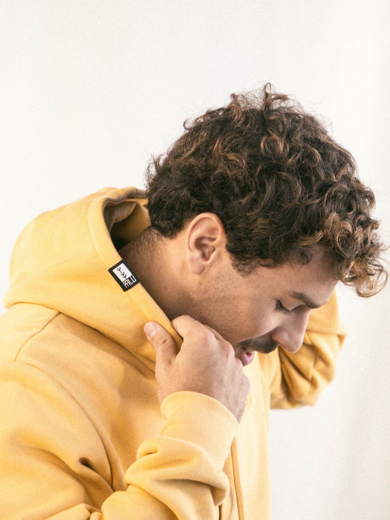 Yellow Hoodie masc model