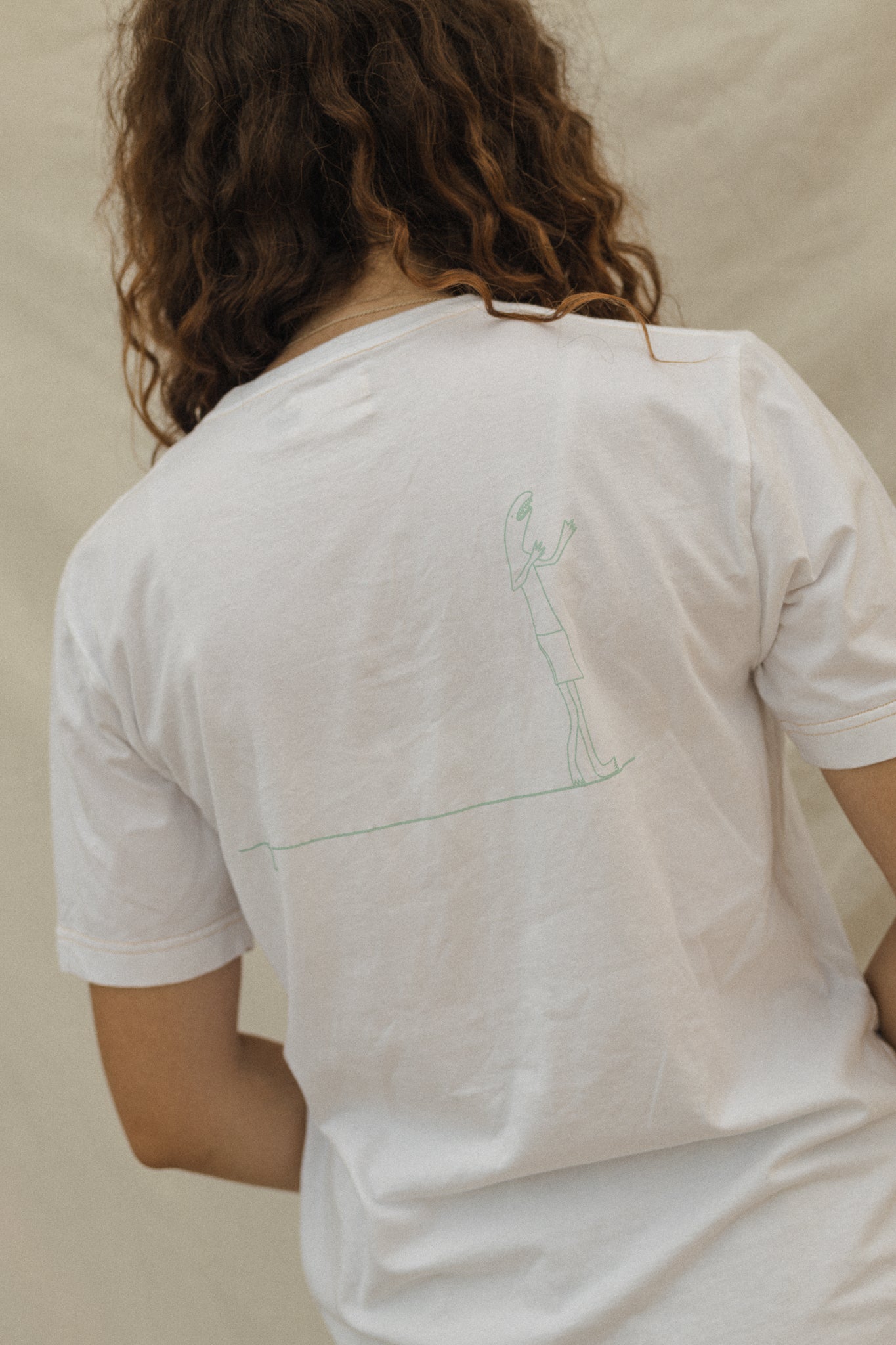 Illustrated Surf a Left White T-shirt