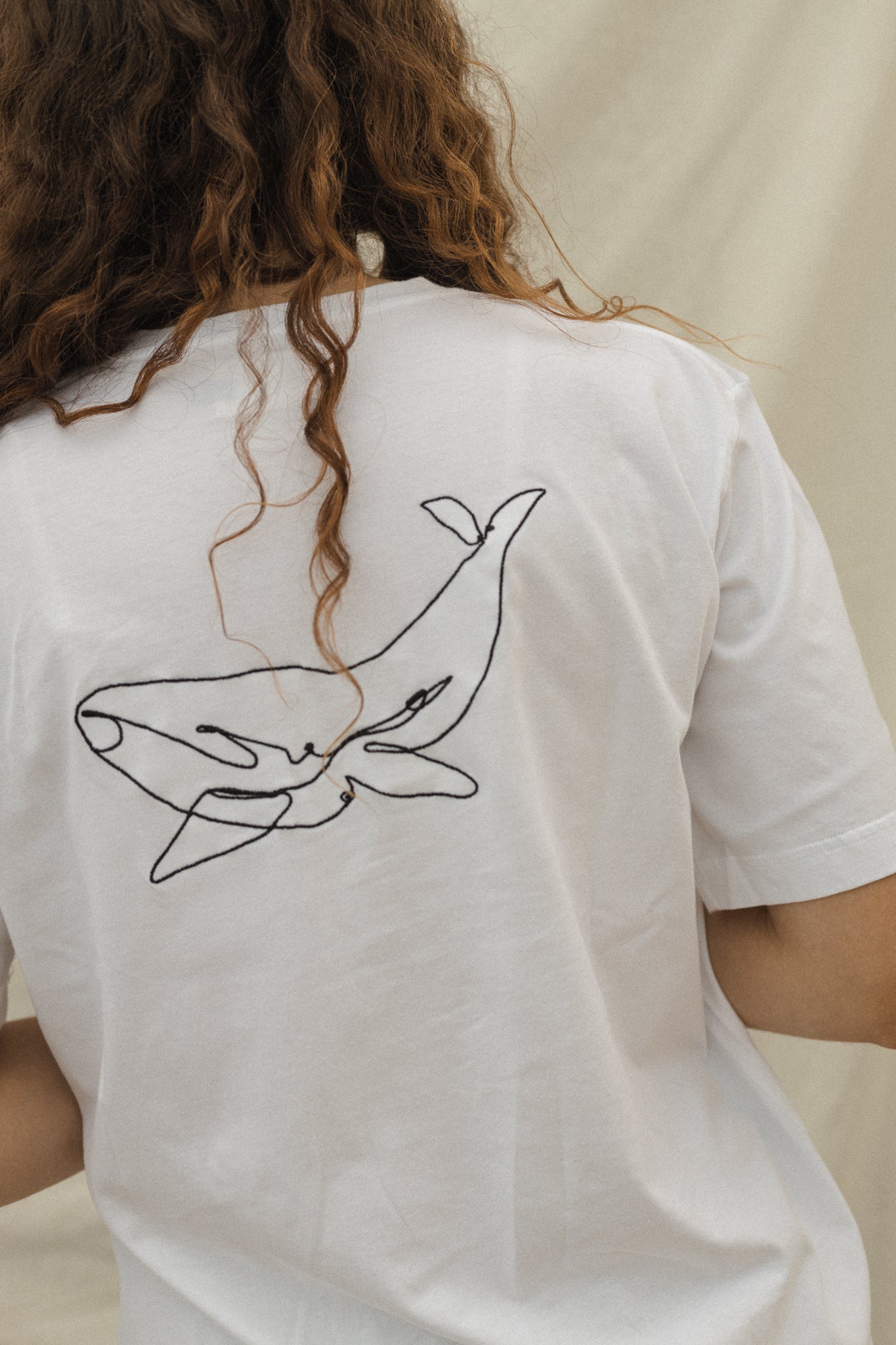 Whale Illustrated White T-Shirt