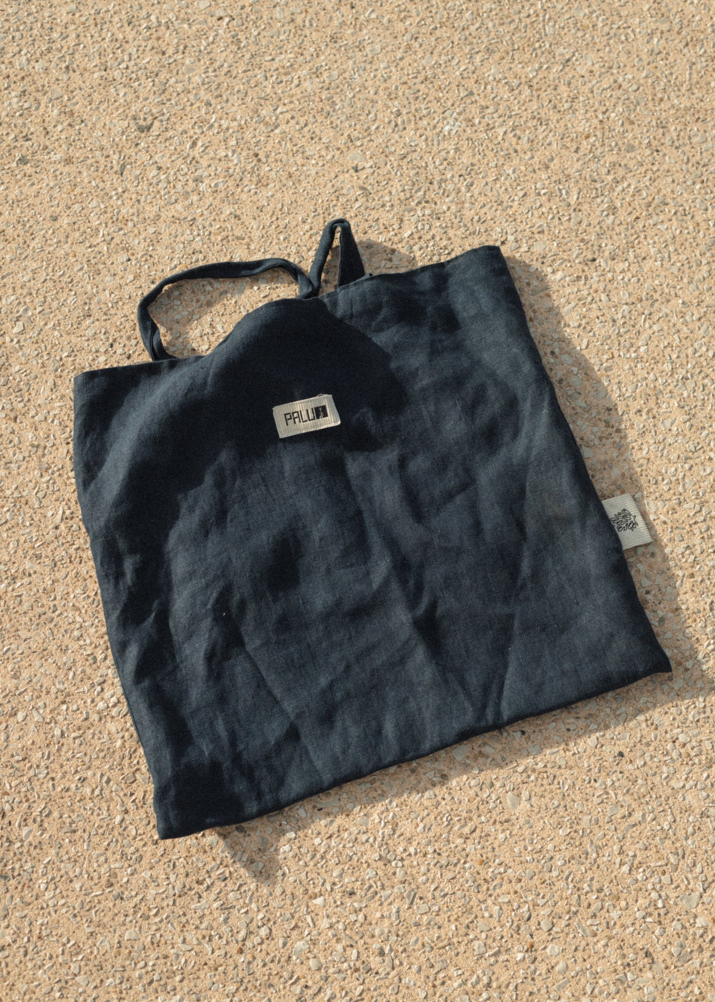 Big Blue Linen Tote Bag