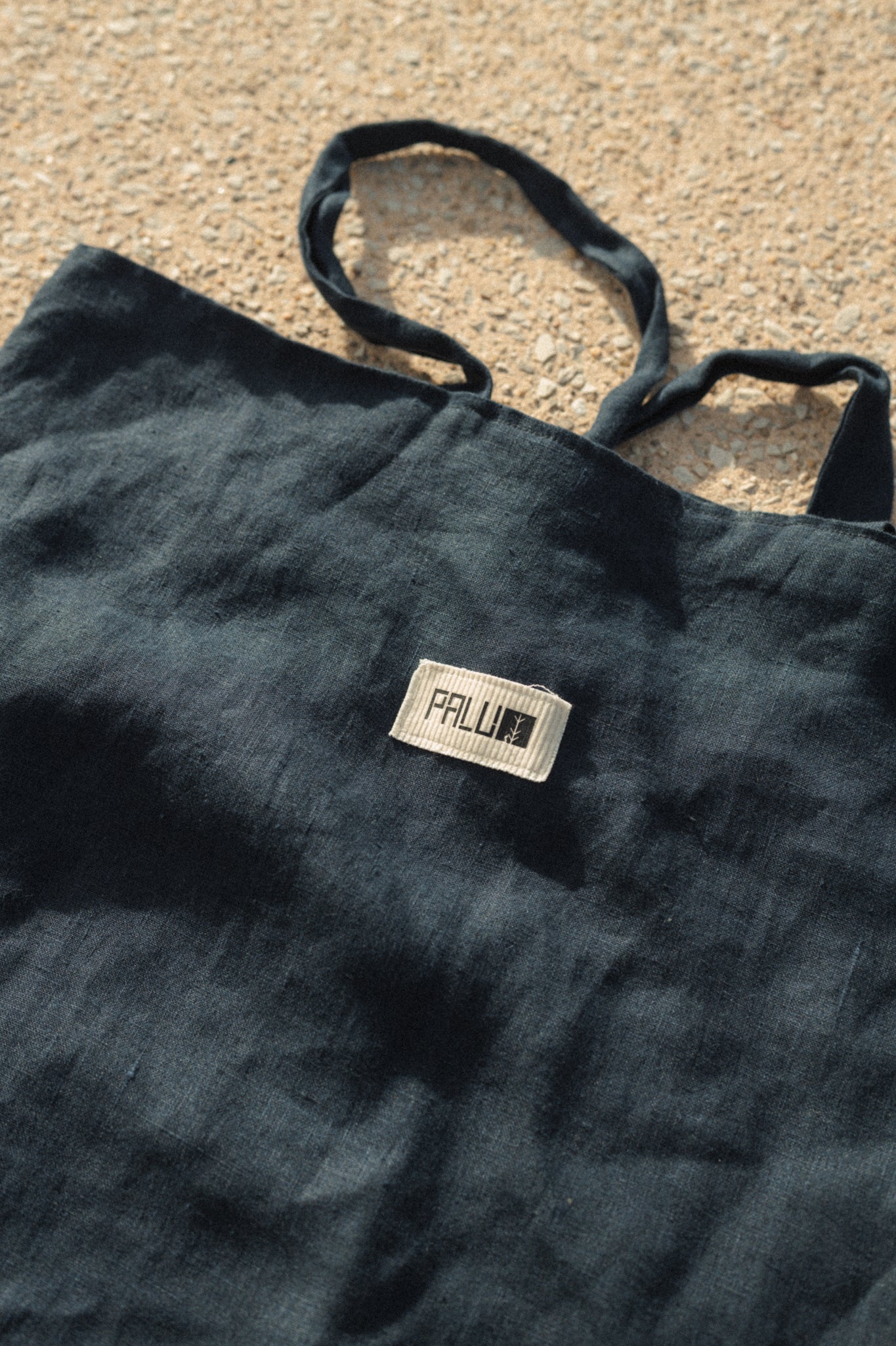 Blue Linen Large Tote Bag