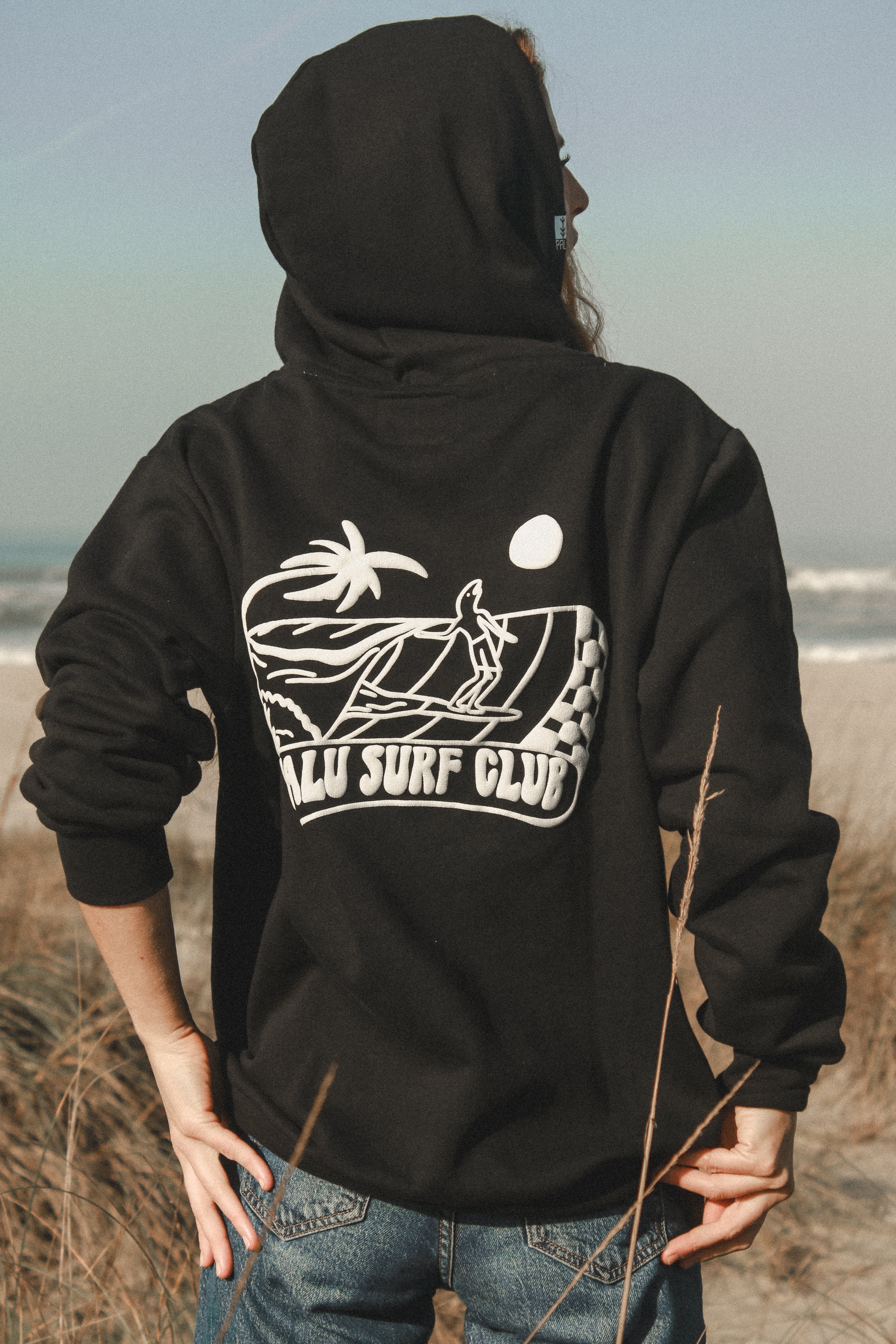 Surf Club Black Wave Hoodie