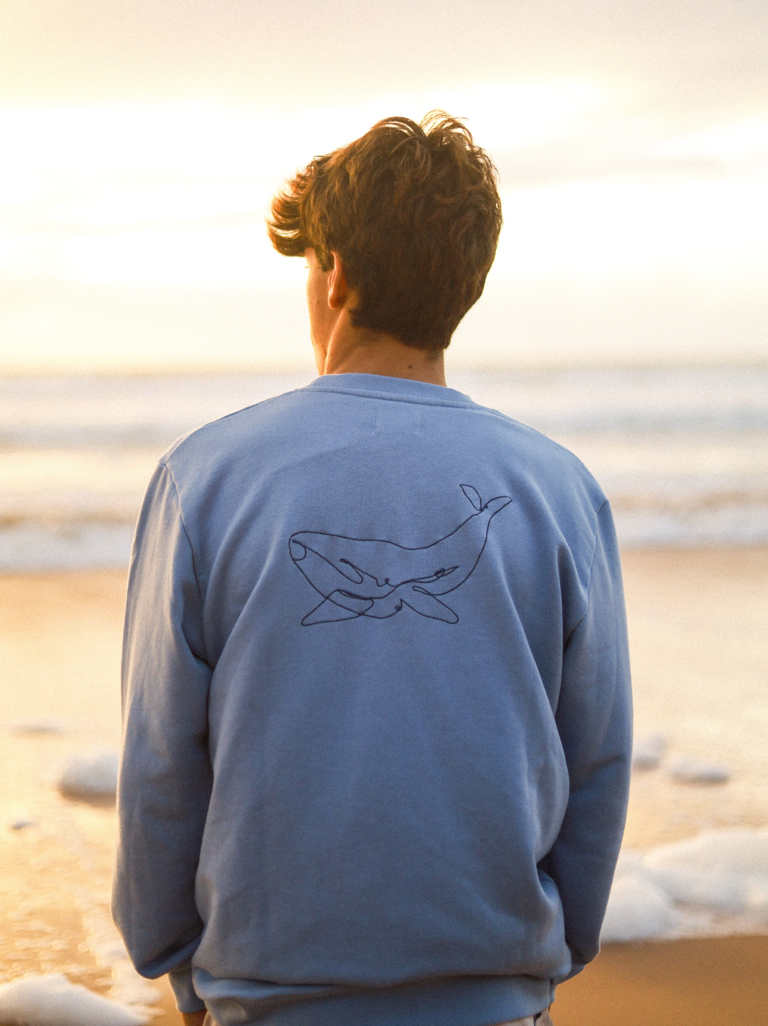 Whale Illustrated Blue Sweatshirt