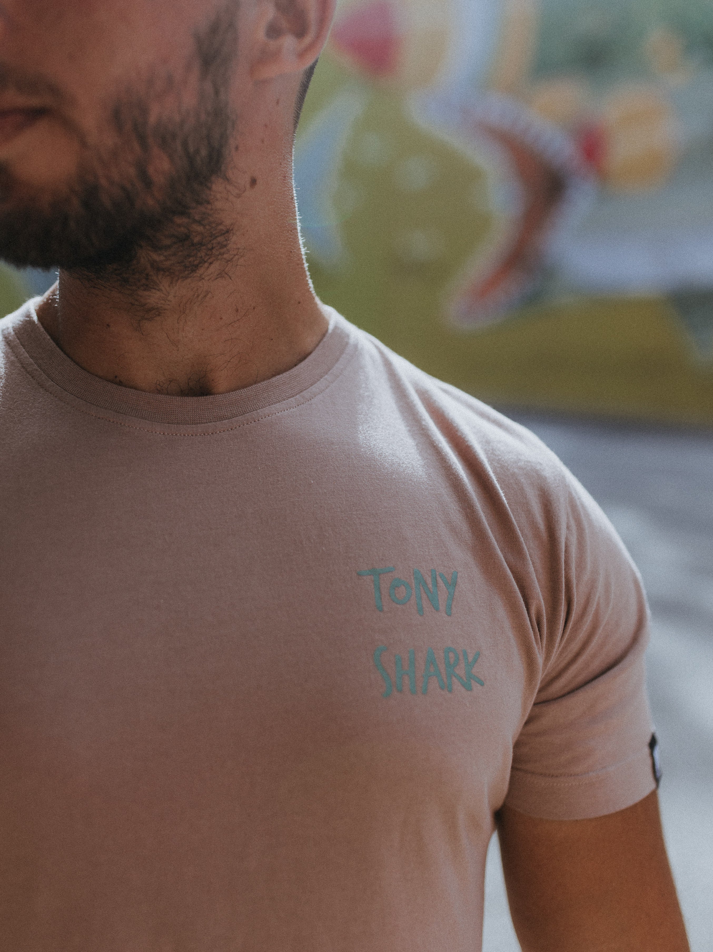 Tony Shark Illustrated Pink T-shirt